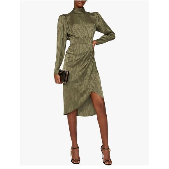 Ronny Kobo Green Long Sleeve Dress With Peek a Boo Back Size 12 - Picture 1 of 10